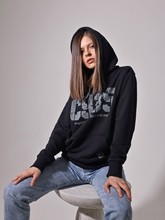 Толстовка худи «Русские Витязи» графит ОКБ Сухого 35